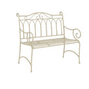 Rustic Cream Vintage Metal Garden Bench