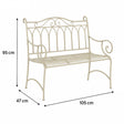 Rustic Cream Vintage Metal Garden Bench