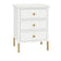 White Three Drawer Bedside Table - Aisby White Range