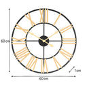 Black and Gold Large Skeleton Wall Clock 60cm x 60cm