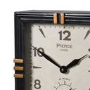 Black & Gold Metal Square Table Top / Mantel Clock 32cm x 26cm