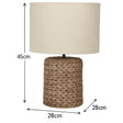 Natural Rope Effect Table Lamp with Beige Linen Shade