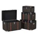 Medium Black & Orange Wood Trim Storage Box / Trunk