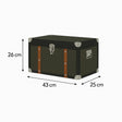 Medium Black & Orange Wood Trim Storage Box / Trunk
