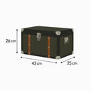 Medium Black & Orange Wood Trim Storage Box / Trunk