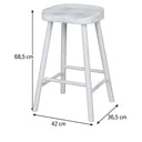 Tall Oak Distressed White Wash Oak Bar Stool