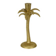 Gold Metal Palm Tree Candle Holder