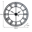 Extra Large Black Metal Skeleton Clock 100cm x 100cm