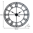 Extra Large Black Metal Skeleton Clock 100cm x 100cm