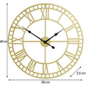 Gold Metal Skeleton Clock 60cm x 60cm
