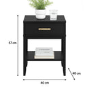 One Drawer Bedside Table - Luna Black Range
