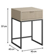One Drawer Bedside Table - Hesley Taupe Stone Range