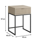 One Drawer Bedside Table - Hesley Taupe Stone Range