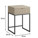 Pair of One Drawer Bedside Tables - Hesley Taupe Stone Range