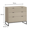 3 Drawer Chest of Drawers and Pair of Bedside Tables - Hesley Taupe Stone Range