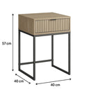 Pair of One Drawer Bedside Table - Hesley Nordic Wood Range