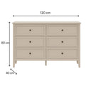 Large 6 Drawer Chest of Drawers and Pair of 3 Drawer Bedside Tables - Rowley Pale Cream Range