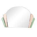 Pink & Green Glass Art Deco Arch Fan Wall Mirror 71cm x 46cm