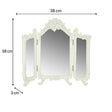 Small Ornate Cream Rose Triple Mirror - 38cm x 38cm