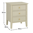 Pair of 3 Drawer Bedside Tables - Hales Taupe Range