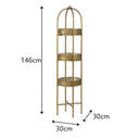 Antique Gold Four Tier Freestanding Shelf - 146cm