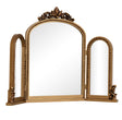 Gold Ornate Arched Triple Dressing Table Mirror 80cm x 56cm