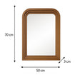 Dark Wood Arched Frame Wall Mirror 50cm x 70cm