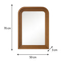 Dark Wood Arched Frame Wall Mirror 50cm x 70cm