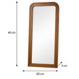 Dark Wood Arched Frame Wall Mirror 60cm x 140cm