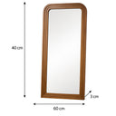 Dark Wood Arched Frame Wall Mirror 60cm x 140cm