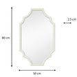 Ivory Geometric Framed Wall Mirror 80cm x 50cm