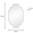 Ivory Geometric Framed Wall Mirror 80cm x 50cm