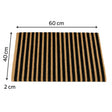 Black & Natural Striped Print Coir Door Mat 40cm x 60cm