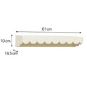 Large Pale Taupe Scalloped Wall Storage Shelf - 61cm