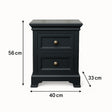 Navy Black Two Drawer Bedside Table - Daventry Navy Black Range