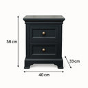 Navy Black Two Drawer Bedside Table - Daventry Navy Black Range