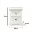 Ivory Two Drawer Bedside Table - Daventry Ivory Range