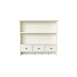 Large Ivory Wall Shelf Unit with Drawer Storage and Hooks