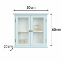 Duck Egg Blue Reeded Glass Wall Cabinet
