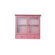 Raspberry Red Reeded Glass Wall Cabinet with Drawers
