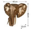 Large Gold Elephant Head Wall Mount