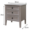 Wooden 3 Drawer Bedside Table
