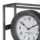 Silver & Gold Metal Square Table Top / Mantel Clock 27cm x 12cm