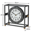 Silver & Gold Metal Square Table Top / Mantel Clock 27cm x 12cm