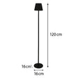 Tall Black Fluted Led Touch Lamp 120cm x 16cm