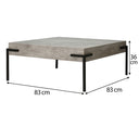 Square Black & Grey Concrete Effect Coffee Table