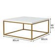 Square Gold & Gloss White Top Coffee Table