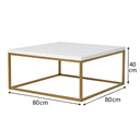 Square Gold & Gloss White Top Coffee Table