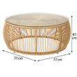 Glass Top Rattan Round Coffee Table
