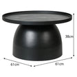 Large Round Black Metal Coffee Table